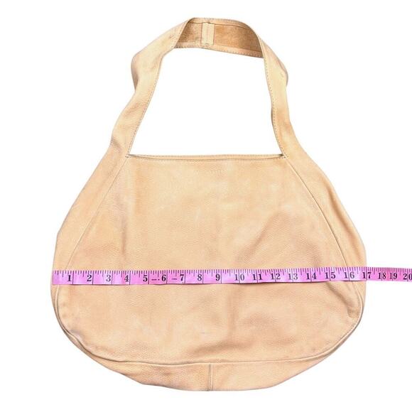 Ceri Hoover Suede Leather Tan Brown Boho Hobo Shoulder Bag Purse Tote Slouchy - Picture 11 of 12